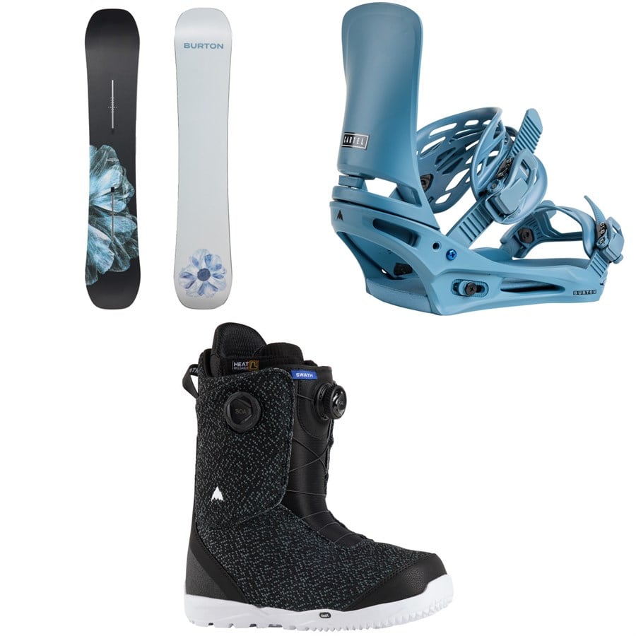 Burton Process Snowboard + Cartel Snowboard Bindings + Swath BOA Snowboard Boots 2026