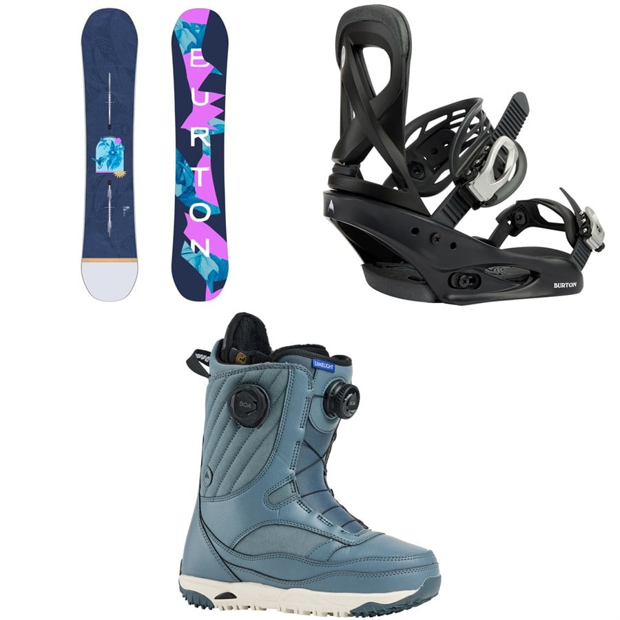 Burton Yeasayer Flying V Snowboard + Scribe Snowboard Bindings + Limelight Boa Snowboard Boots - Women's 2026