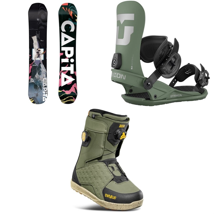 CAPiTA Defenders Of Awesome Snowboard + Union Strata Snowboard Bindings + thirtytwo Lashed Double Boa Snowboard Boots 2026