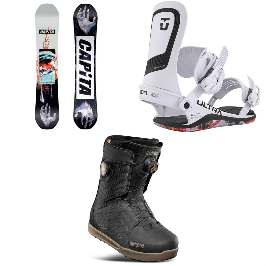 CAPiTA Indoor Survival Snowboard + Union Ultra Snowboard Bindings + thirtytwo Lashed Double Boa Snowboard Boots 2026