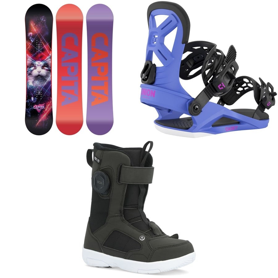 CAPiTA Jess Kimura Mini Snowboard + Union Cadet Snowboard Bindings + Ride Norris Snowboard Boots - Kids 2026