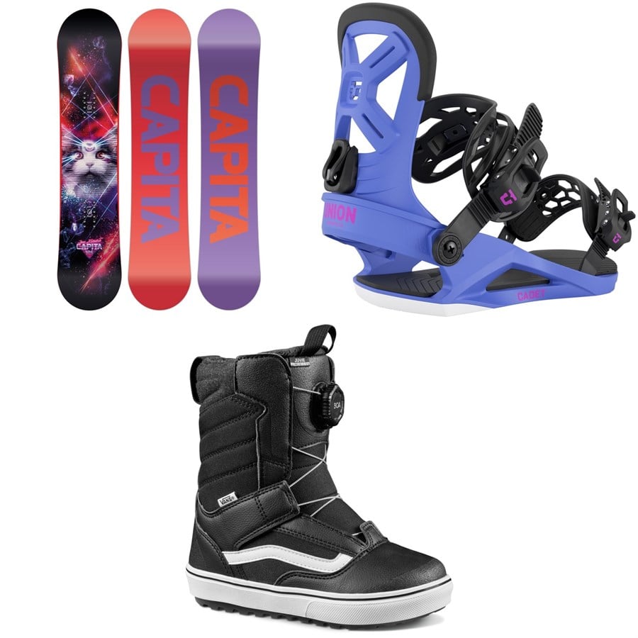 CAPiTA Jess Kimura Mini Snowboard + Union Cadet Snowboard Bindings + Vans Juvie Linerless Snowboard Boots - Kids' 2026
