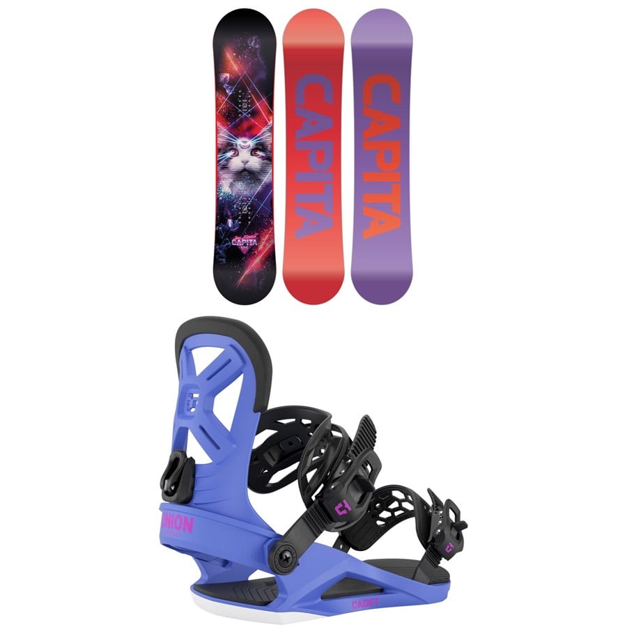 CAPiTA Jess Kimura Mini Snowboard + Union Cadet Snowboard Bindings - Kids' 2026