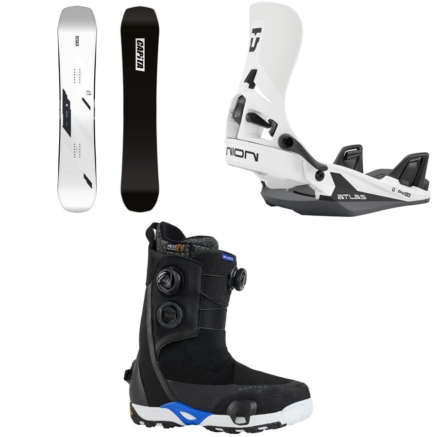 CAPiTA Mega Death Snowboard + Union Atlas Step On Snowboard Bindings + Burton Waverange Step On X Pro Snowboard Boots 2026