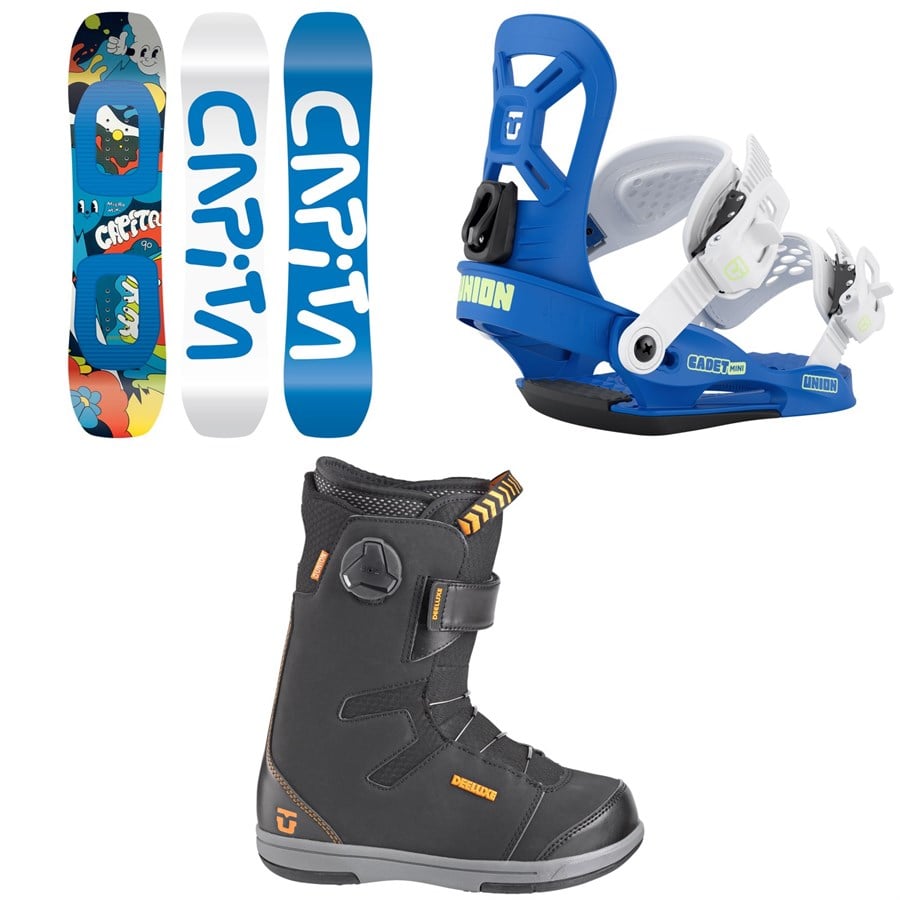 CAPiTA Micro Mini Snowboard + Union Cadet Mini Snowboard Bindings + Cadet Snowboard Boots - Kids' 2026
