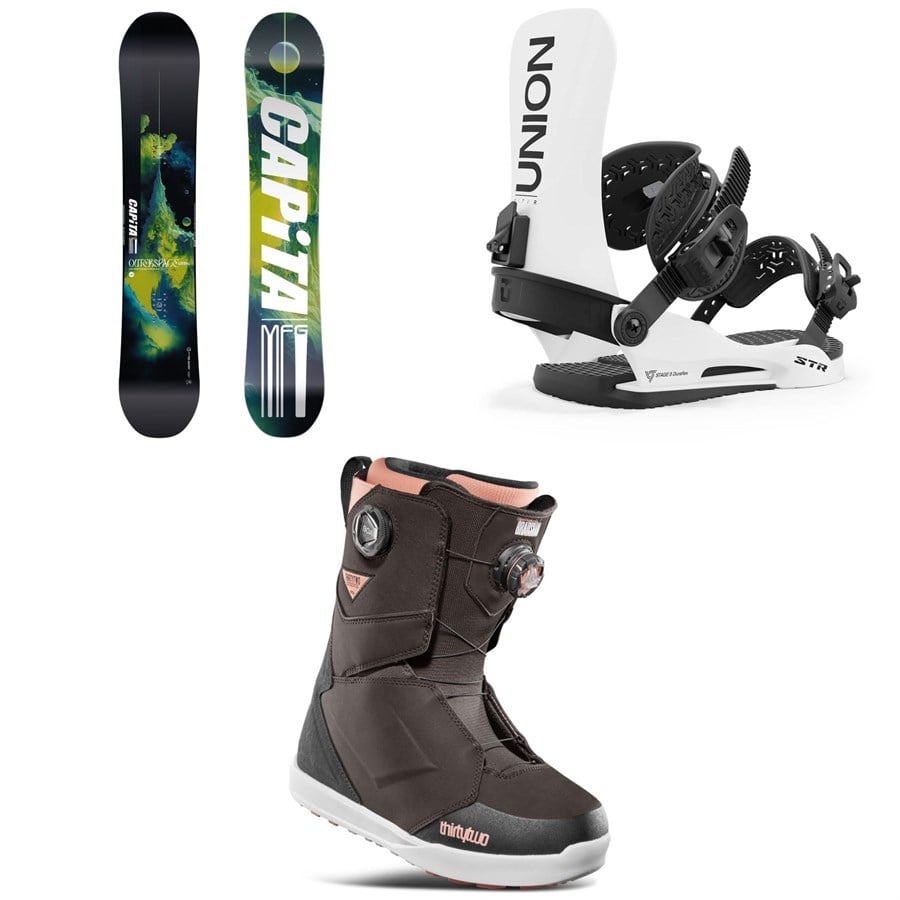CAPiTA Outerspace Living Snowboard + Union STR Snowboard Bindings + thirtytwo Lashed Double Boa Snowboard Boots 2025