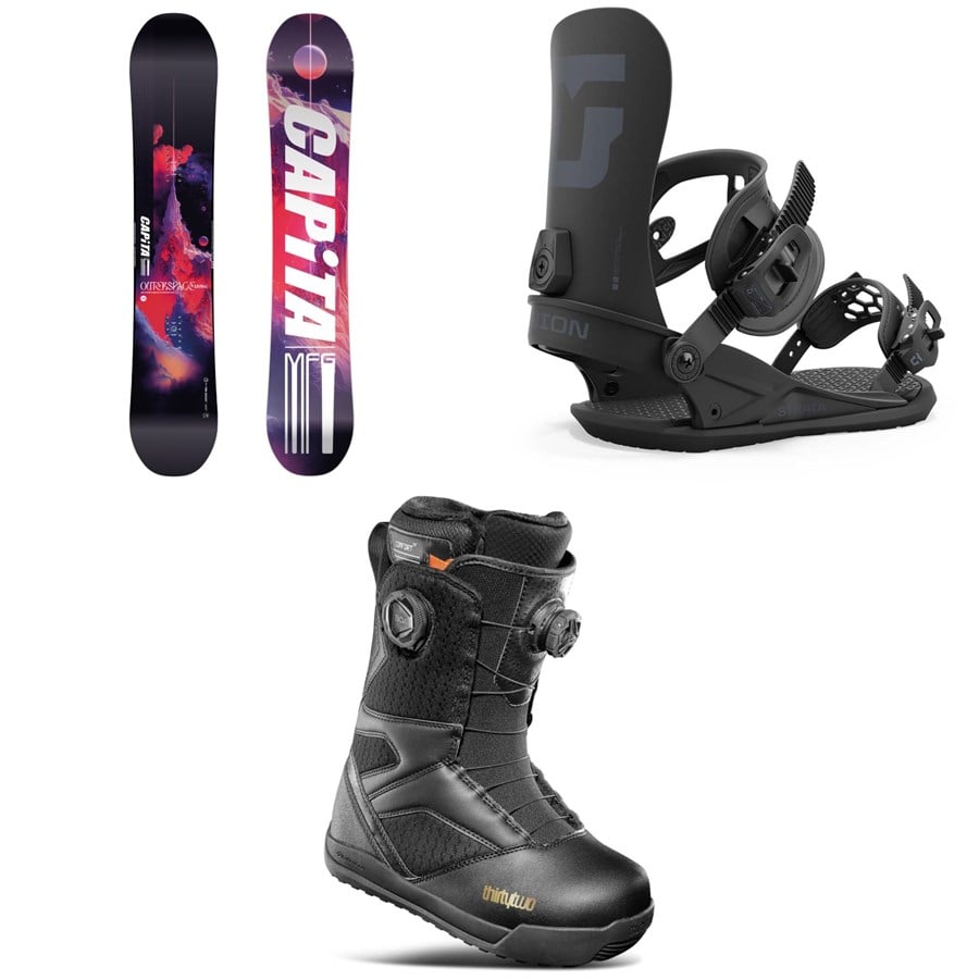 CAPiTA Outerspace Living Snowboard + Union Strata Snowboard Bindings + Thirtytwo STW Double Boa Snowboard Boots - Women's 2025