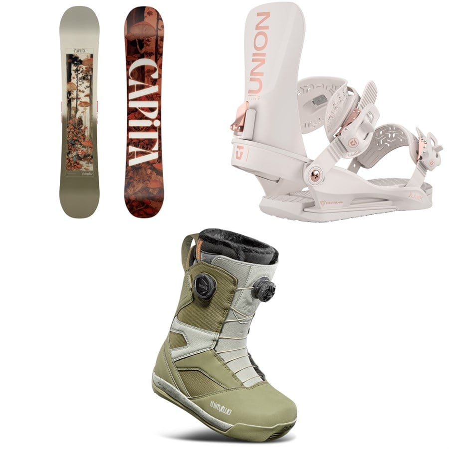 CAPiTA Paradise Snowboard + Union Juliet Snowboard Bindings + thirtytwo STW Double Boa Snowboard Boots - Women's 2026