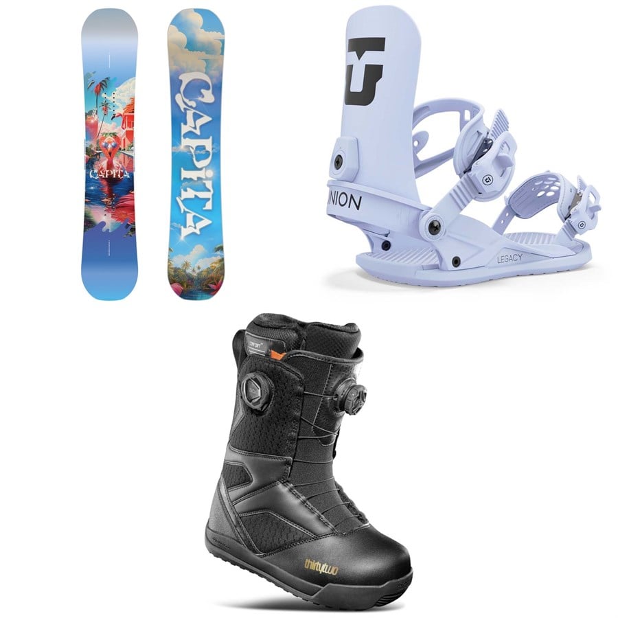 CAPiTA Space Metal Fantasy Snowboard + Union Legacy Snowboard Bindings + thirtytwo STW Double Boa Snowboard Boots - Women's 2025