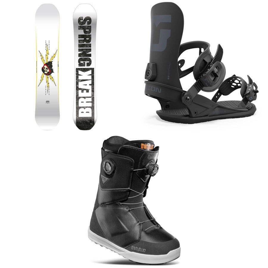 CAPiTA Spring Break Resort Twin Snowboard + Union Strata Snowboard Bindings + Thirtytwo Lashed Double Boa Snowboard Boots 2025