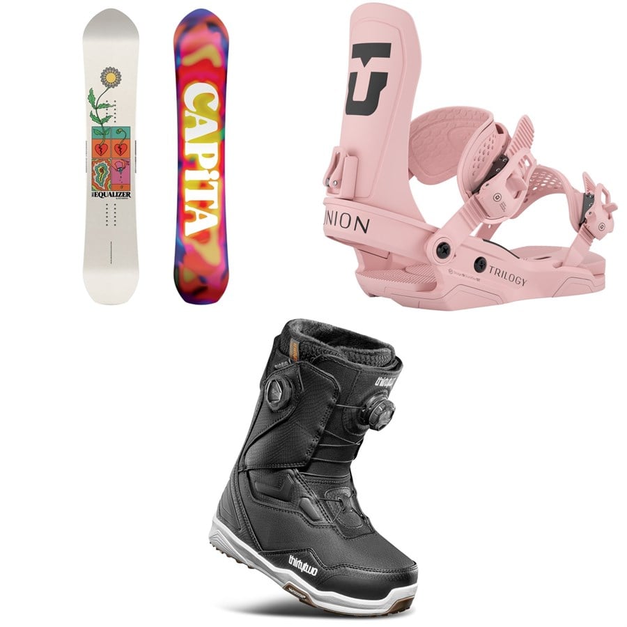 CAPiTA The Equalizer Snowboard + Union Trilogy Snowboard Bindings + thirtytwo TM-2 Double Boa Snowboard Boots - Women's 2026