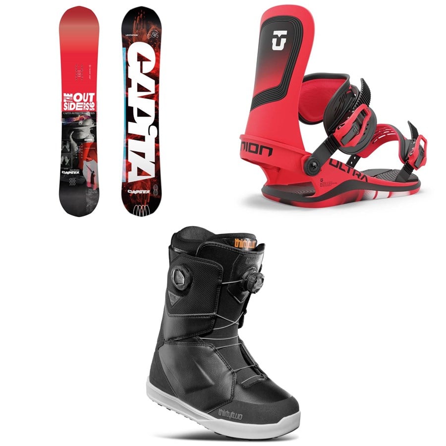 CAPiTA The Outsiders Snowboard + Union Ultra Snowboard Bindings + thirtytwo Lashed Double Boa Snowboard Boots 2025