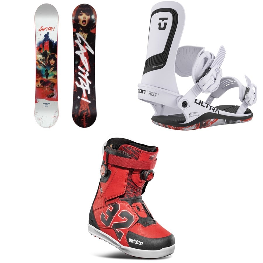CAPiTA Ultrafear Snowboard + Union Ultra Snowboard Bindings + thirtytwo Lashed Zeb Double Boa Snowboard Boots 2026