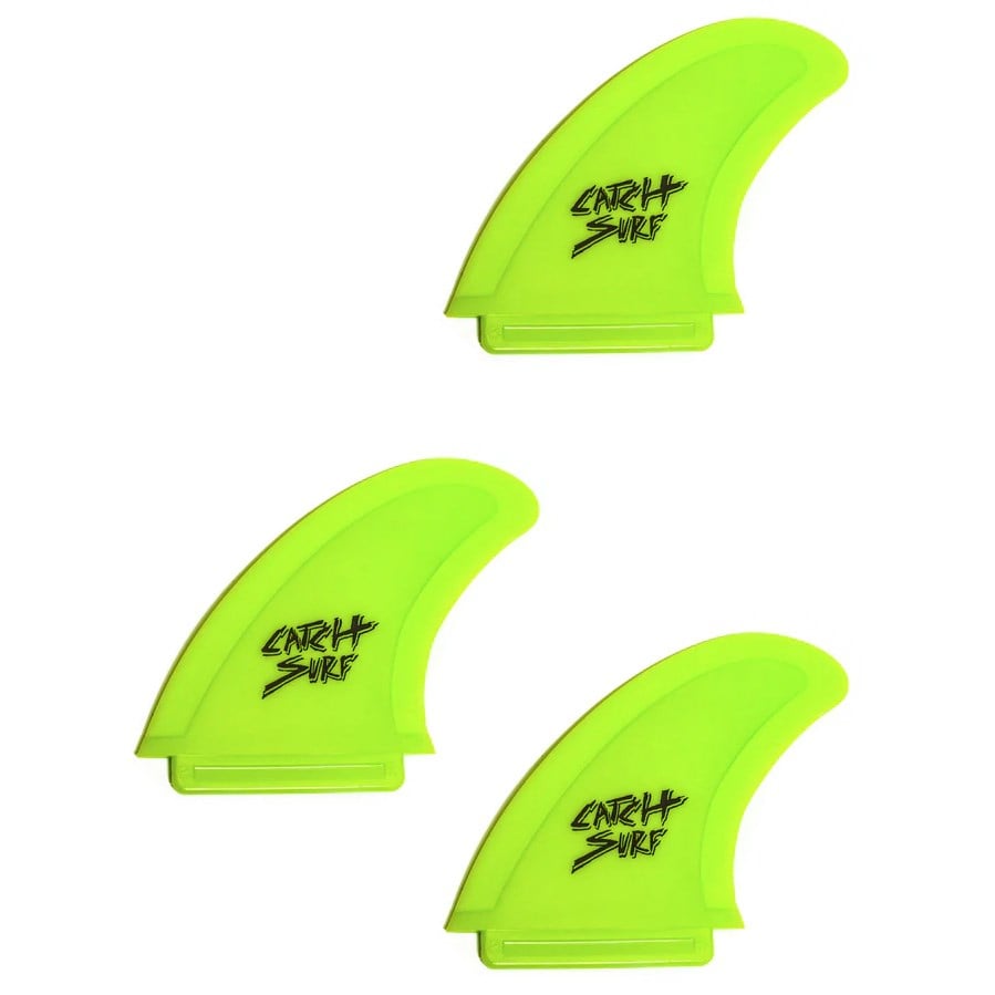 Catch Surf Hi-Performance Safety-Edge Tri Fin Set + Catch Surf Surf Wax