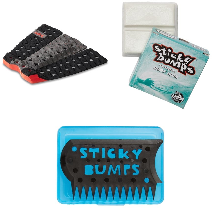 Dakine Launch Traction Pad + Sticky Bumps Basecoat Wax + Wax Comb & Box