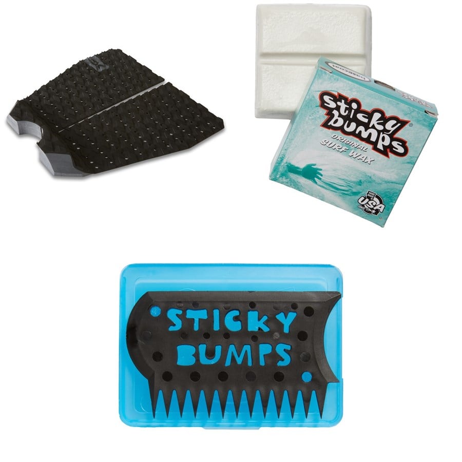 Dakine Rebound 2-Piece Traction Pad + Sticky Bumps Basecoat Wax + Wax Comb & Box