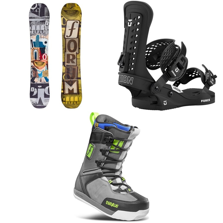 Forum Recon Snowboard + Union Force Classic Snowboard Bindings + Thirtytwo JP Walker Forum Pro Snowboard Boots 2026