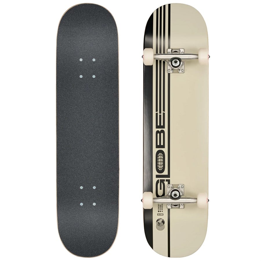 Globe G0 Strype Hard Black/Off-White 8.0 Complete Skateboard