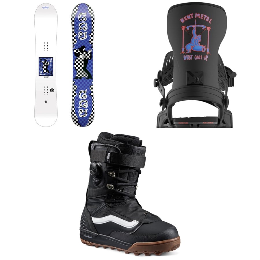 GNU 4x4 C3 Snowboard + Bent Metal Axtion Snowboard Bindings + Vans Infuse Snowboard Boots 2026