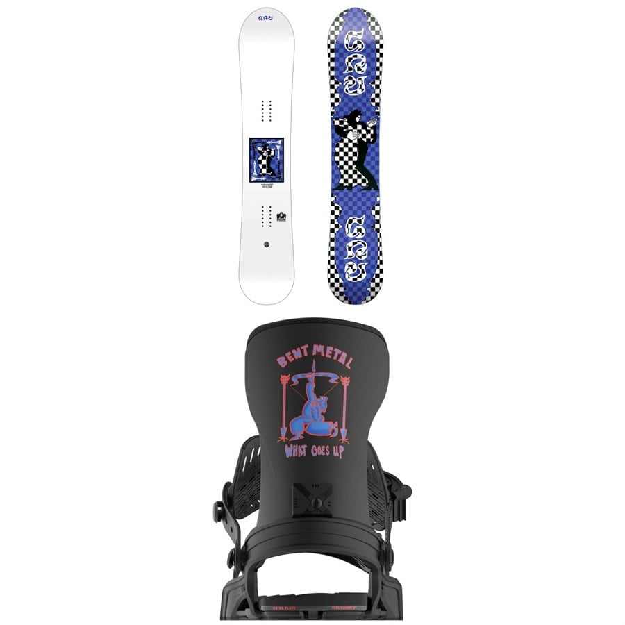 GNU 4x4 C3 Snowboard + Bent Metal Axtion Snowboard Bindings 2026