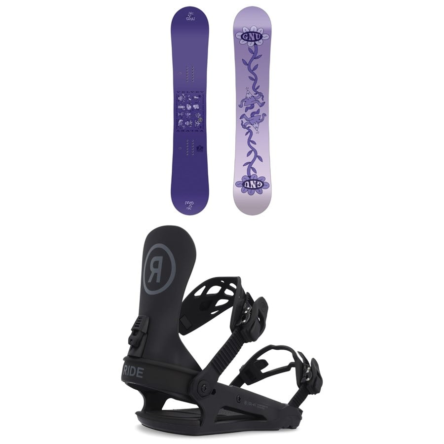 GNU Asym Velvet C2 Snowboard + Ride CL-4 Snowboard Bindings - Women's 2025