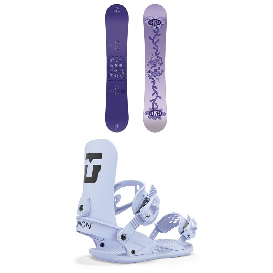 GNU Asym Velvet C2 Snowboard + Union Legacy Snowboard Bindings - Women's 2025