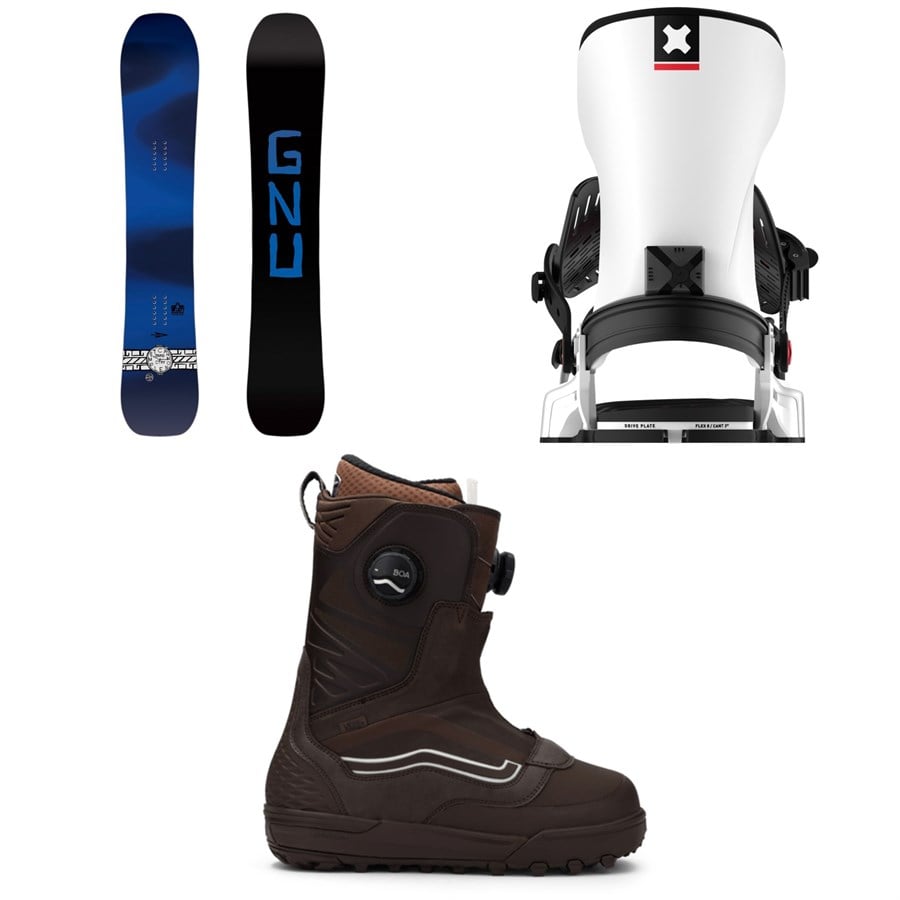 GNU Banked Country C3 Snowboard + Bent Metal Transfer Snowboard Bindings + Vans Verse Snowboard Boots 2026