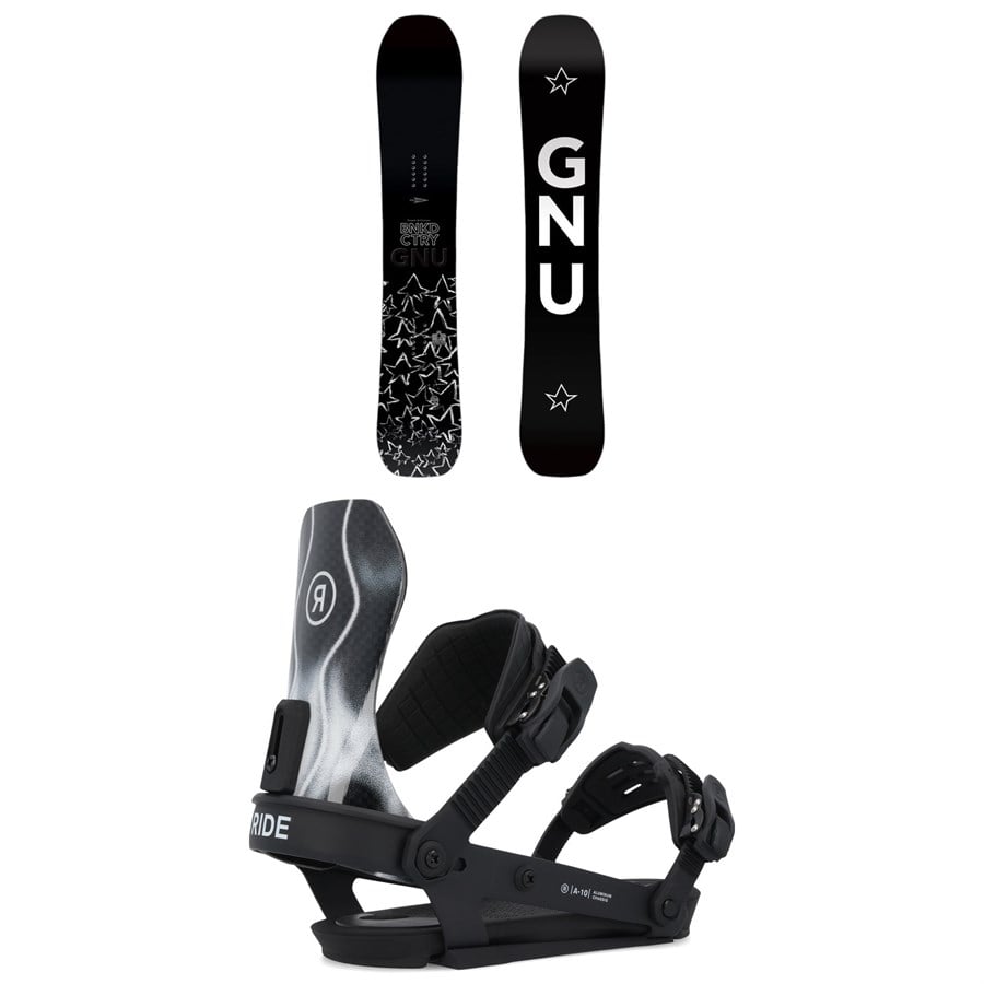 GNU Banked Country C3 Snowboard + Ride A-10 Snowboard Bindings 2025