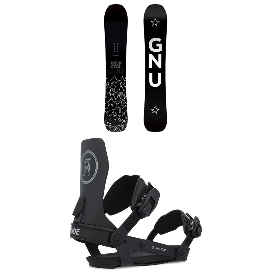 GNU Banked Country C3 Snowboard + Ride A-6 Snowboard Bindings 2025