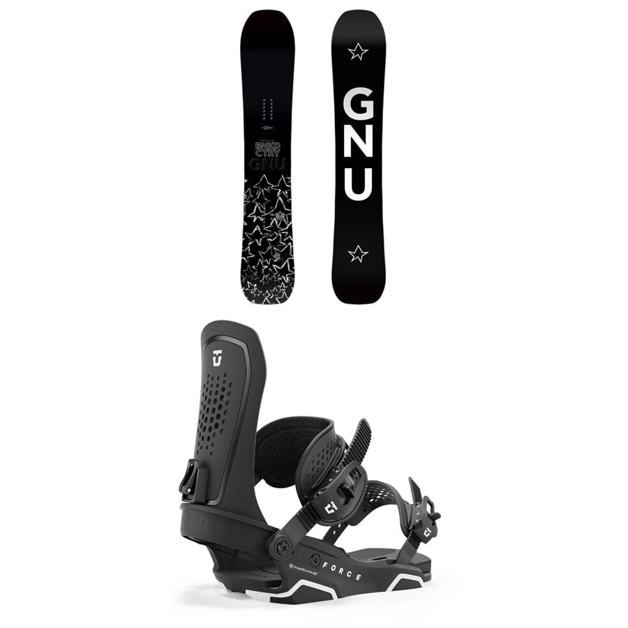 GNU Banked Country C3 Snowboard + Union Force Snowboard Bindings 2025