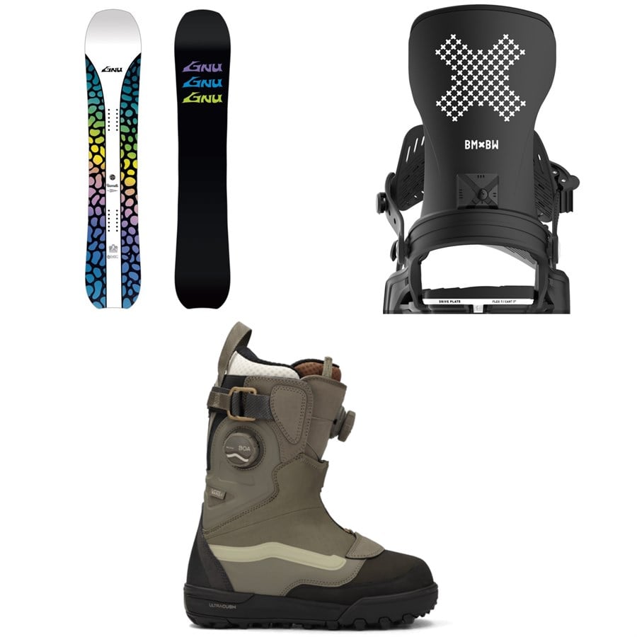 GNU Barrett Snowboard + Bent Metal Stylist Snowboard Bindings + Vans Viaje Range Edition Snowboard Boots - Women's 2026