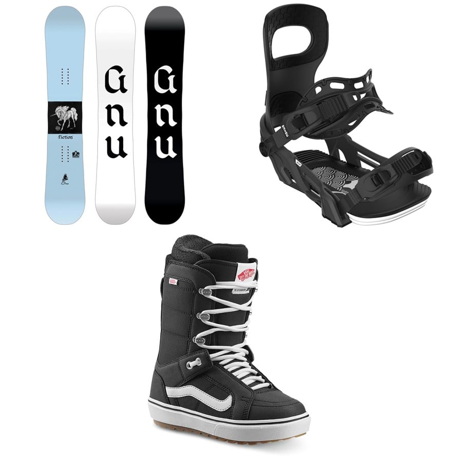 GNU Fiction BTX Snowboard + Bent Metal Beam Snowboard Bindings + Vans Hi Standard OG Snowboard Boots - Women's 2026
