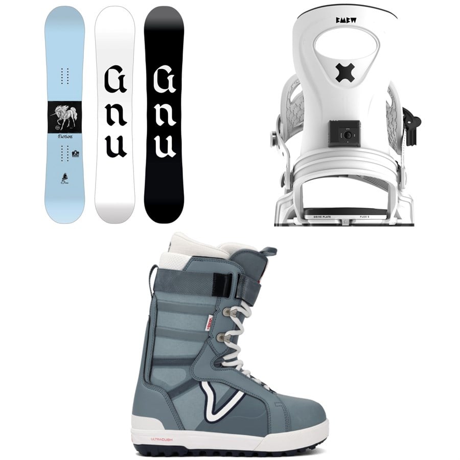 GNU Fiction BTX Snowboard + Bent Metal Metta Snowboard Bindings + Vans Hi-Standard Pro Snowboard Boots - Women's 2026