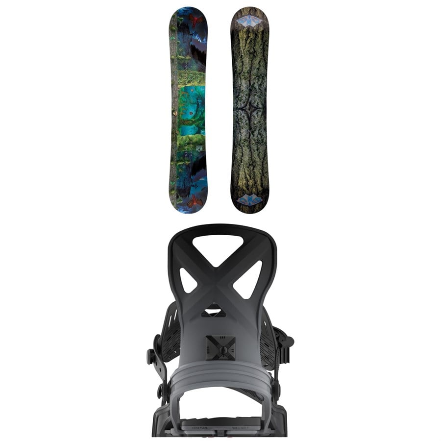 GNU Finest Asym C2X Snowboard + Bent Metal Anvil Snowboard Bindings 2026