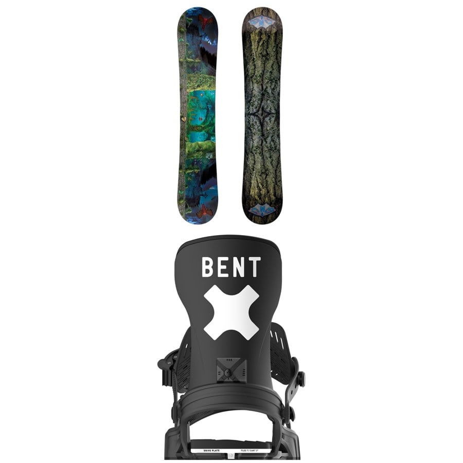 GNU Finest Asym C2X Snowboard + Bent Metal Axtion Snowboard Bindings 2026