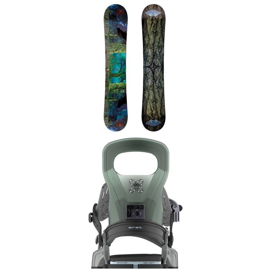 GNU Finest Asym C2X Snowboard + Bent Metal Logic Snowboard Bindings 2026