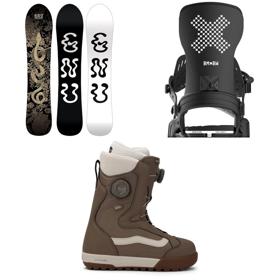 GNU Free Spirit C3 Snowboard + Bent Metal Stylist Snowboard Bindings + Vans Encore Pro Snowboard Boots - Women's 2026