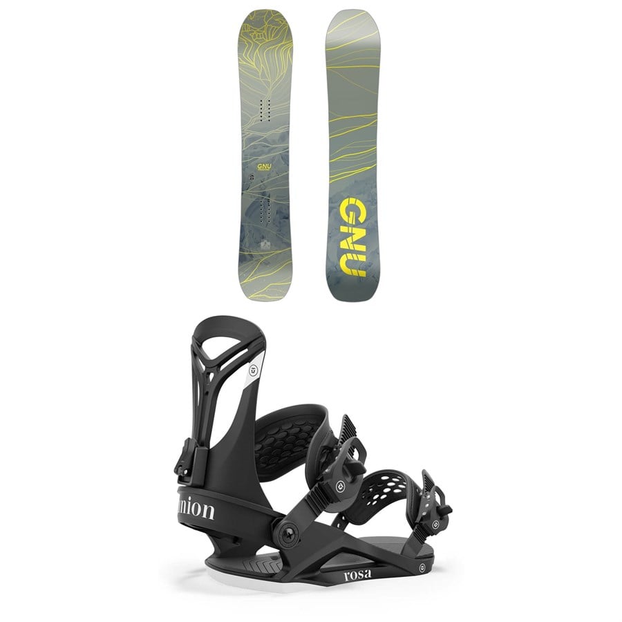 GNU Frosting C2 Snowboard + Union Rosa Snowboard Bindings - Women's 2025