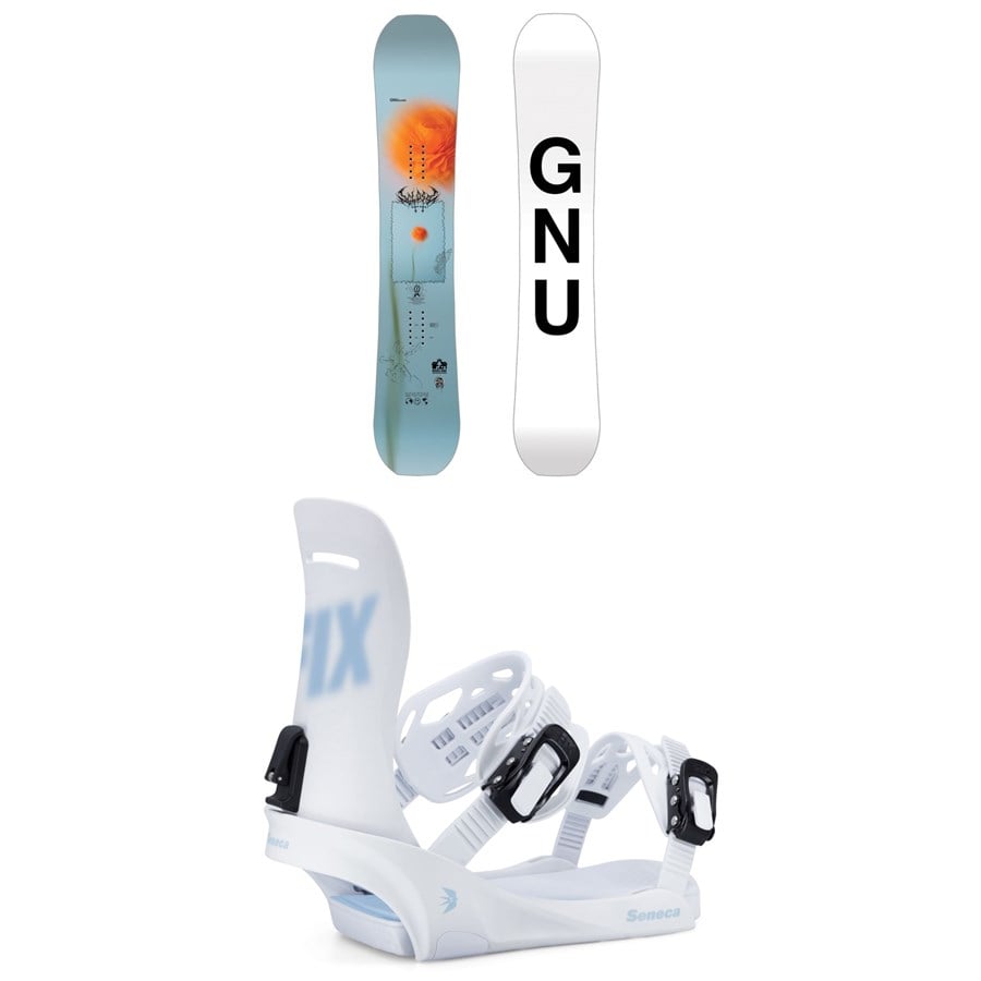 GNU Gloss C2E Snowboard + Fix Seneca Snowboard Bindings - Women's 2025
