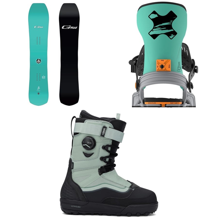 GNU Gremlin C3 Snowboard + Bent Metal Axtion Snowboard Bindings + Vans Infuse Snowboard Boots 2026