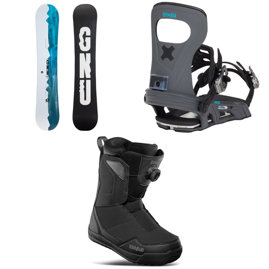 GNU GWO C3 LTD Snowboard + Bent Metal Joint LTD Snowboard Bindings + Thirtytwo Shifty Boa Snowboard Boots 2025