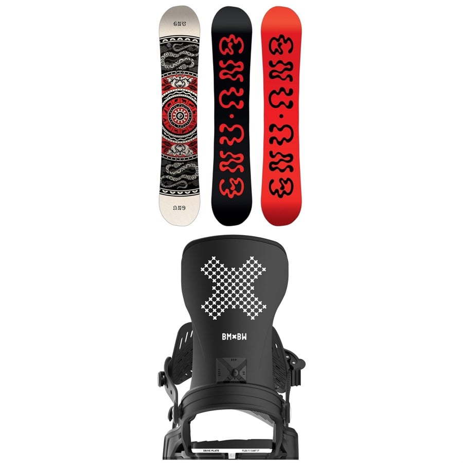 GNU Ladies Choice Asym C2X Snowboard + Bent Metal Stylist Snowboard Bindings - Women's 2026
