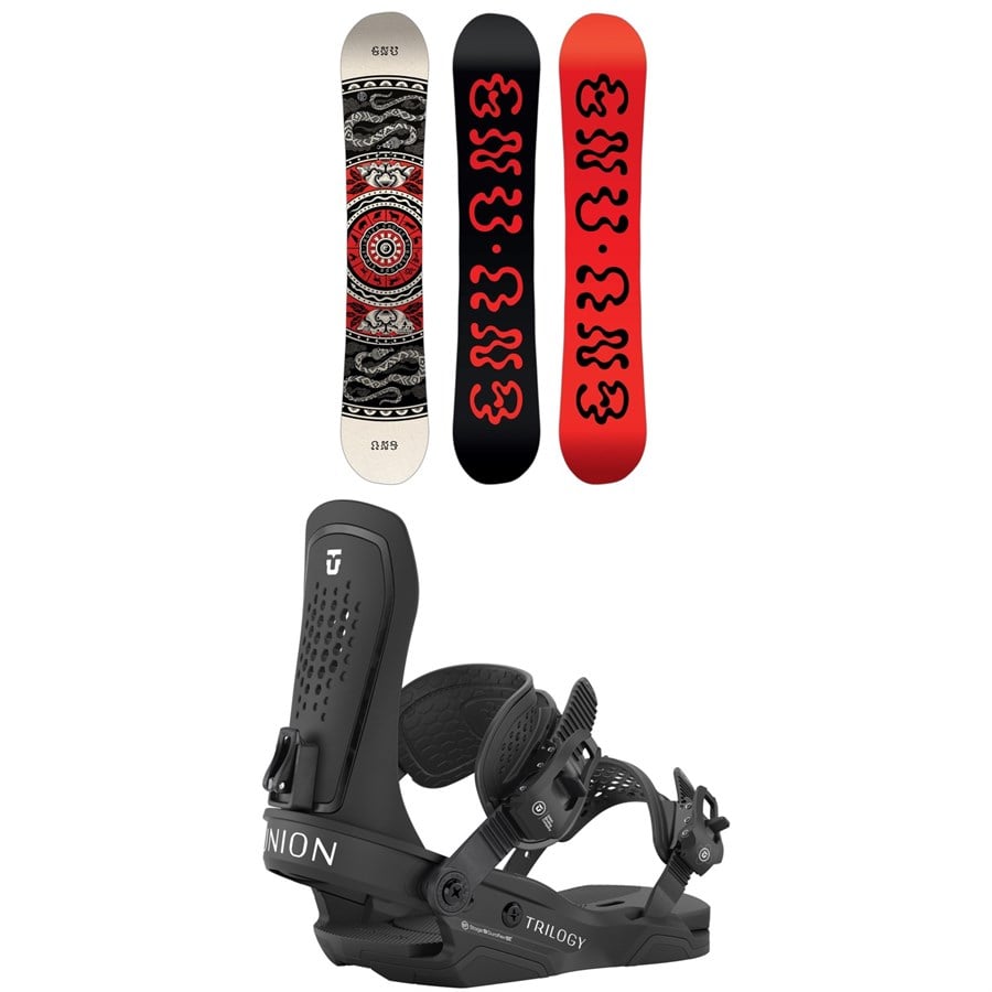 GNU Ladies Choice Asym C2X Snowboard + Union Trilogy Snowboard Bindings - Women's 2026