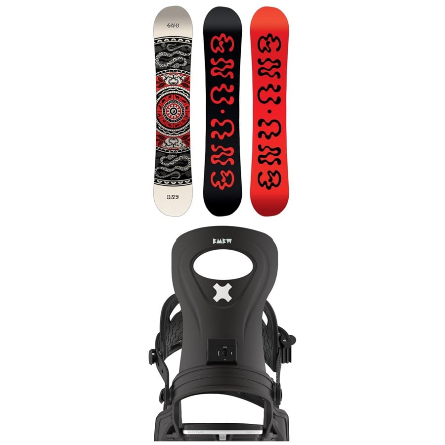 GNU Ladies Choice Asym C3 Snowboard + Bent Metal Metta Snowboard Bindings - Women's 2026