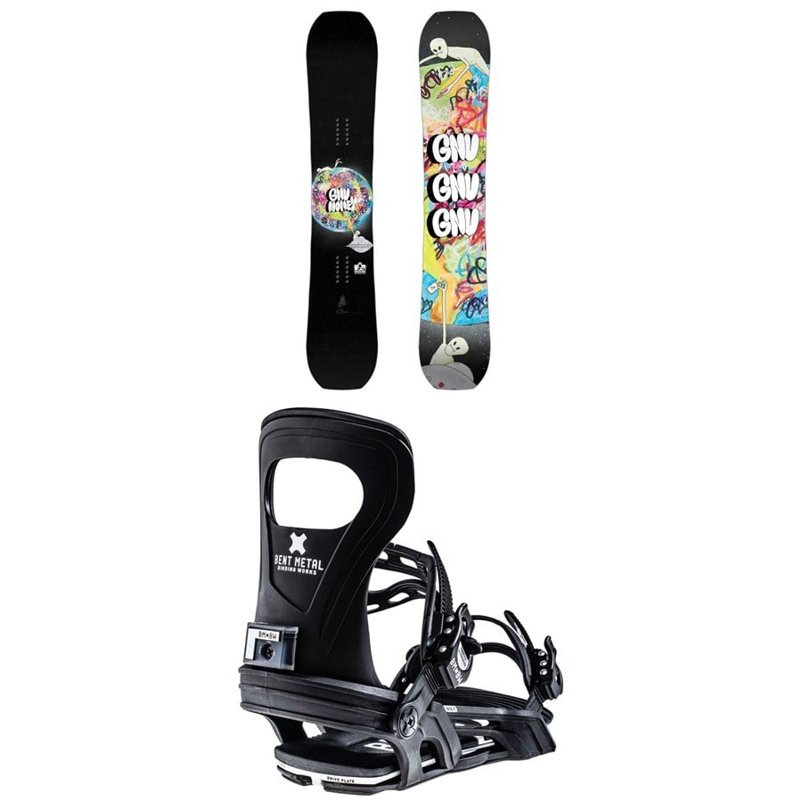 GNU Money C2E Snowboard + Bent Metal Bolt Snowboard Bindings 2026
