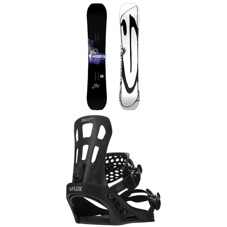 GNU Money C2E Snowboard - Blem + Flux EM Snowboard Bindings 2024
