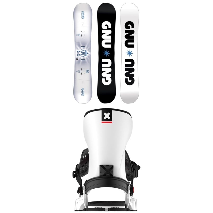GNU Riders Choice Asym C2X Snowboard + Bent Metal Transfer Snowboard Bindings 2026