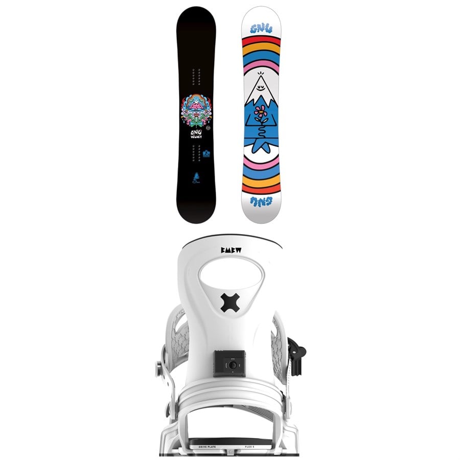 GNU Velvet C2 Snowboard + Bent Metal Metta Snowboard Bindings - Women's 2026