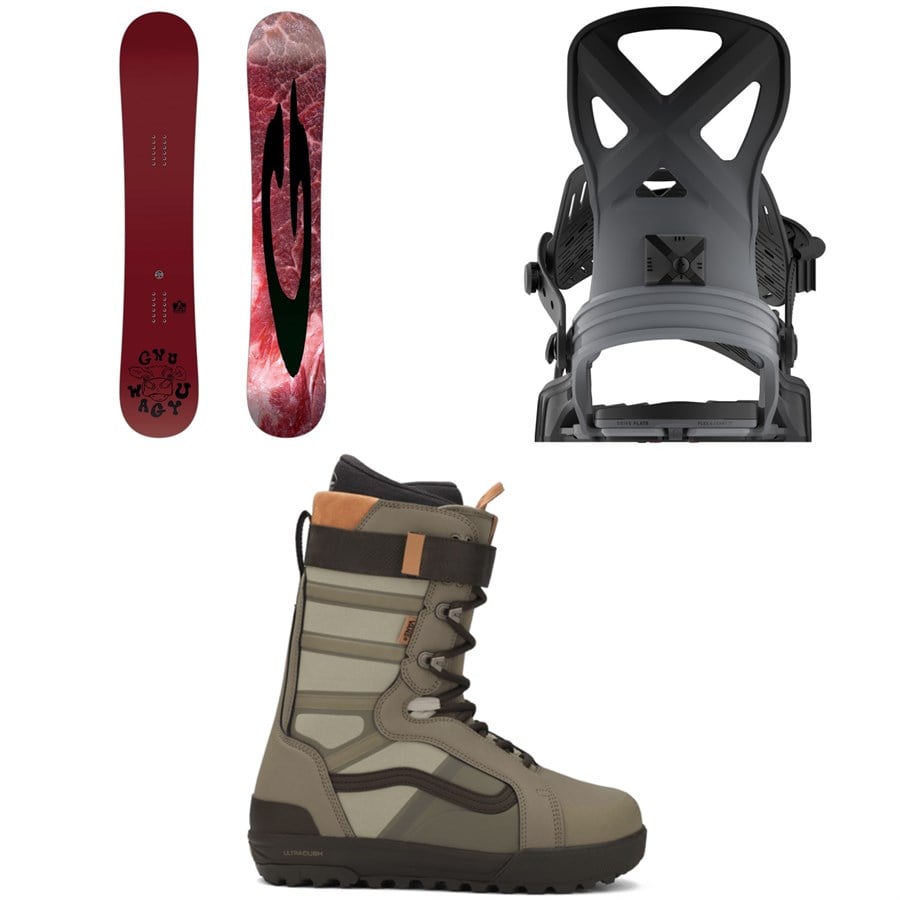 GNU Wagyu C3 Snowboard + Bent Metal Anvil Snowboard Bindings + Vans Hi-Standard Pro Snowboard Boots 2026