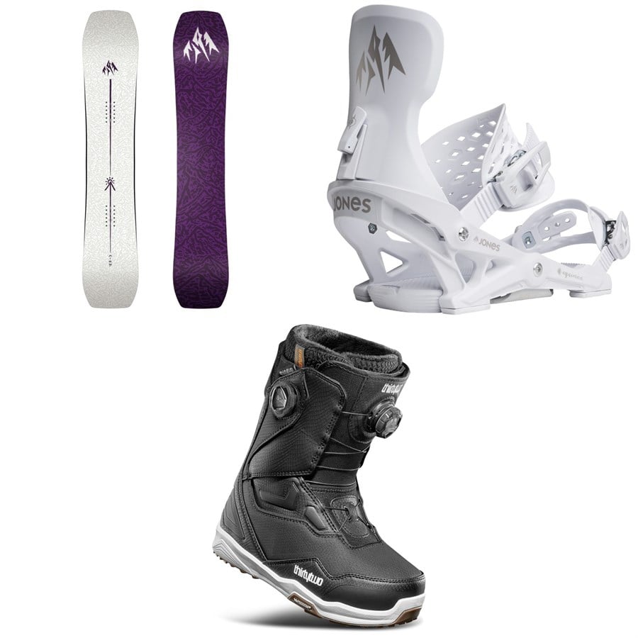 Jones Airheart 2.0 Snowboard + Equinox Snowboard Bindings + thirtytwo TM-2 Double Boa Snowboard Boots - Women's 2026